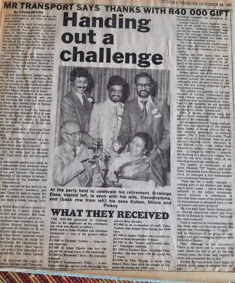 Sunday Tribune clipping headlined Handing out a challenge