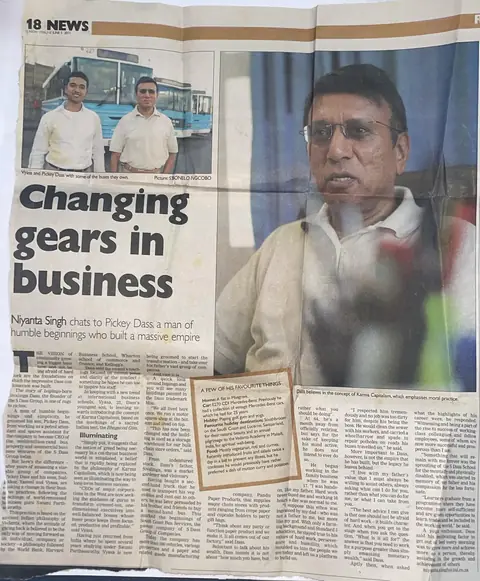 Sunday Tribune clipping headlined Changing gears in business